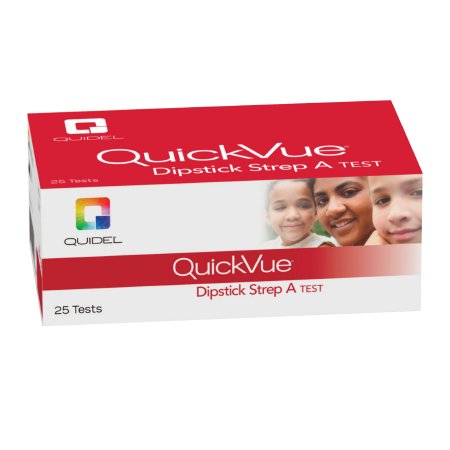 Strep A Rapid Test Kit QuickVue® Infectious Disease Immunoassay Throat / Tonsil Saliva Sample 50 Tests Dipstick Waived (50/KT 12KT/CS) by Quidel Corporation  ID 20108